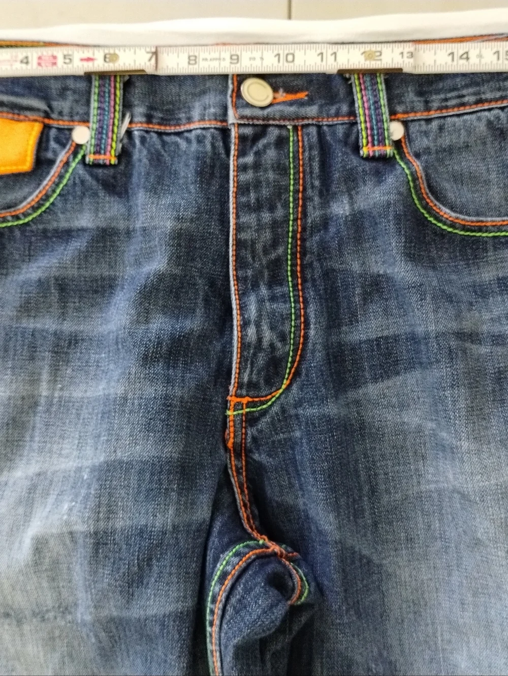 Coogi Men's Pants Y2K Spellout Denim Distressed Embroidered Size 34x 33 - Picture 3 of 14